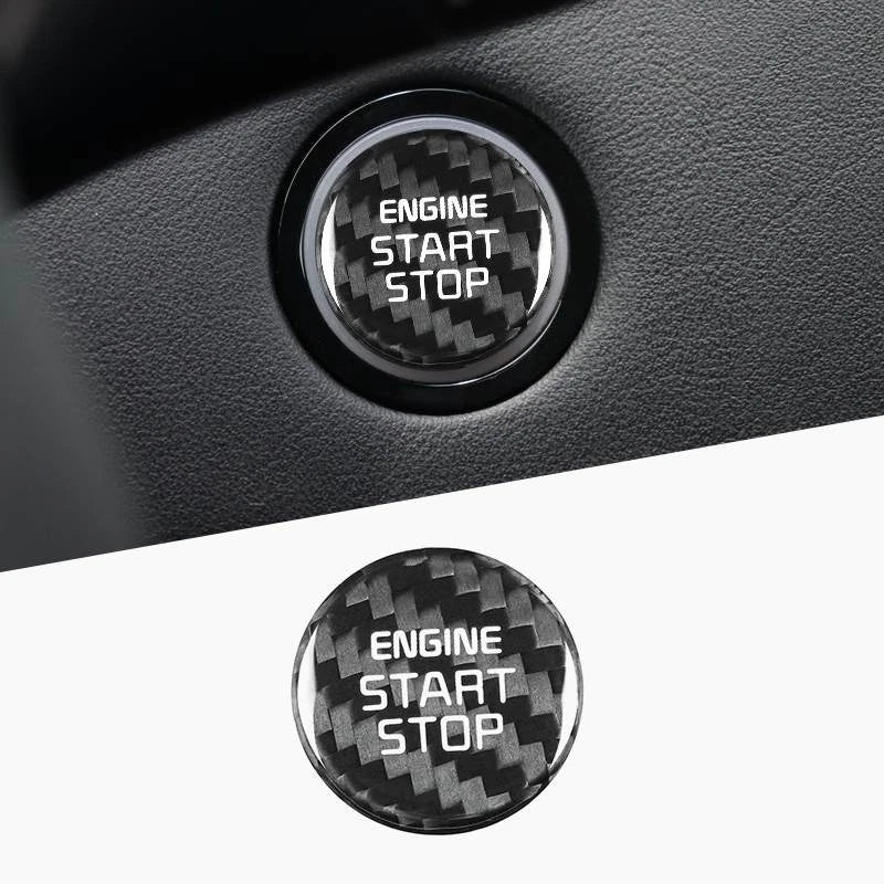 Carbon Fiber Engine Start Button Ignation Cover Trim for Kia Stinger 2018-2023