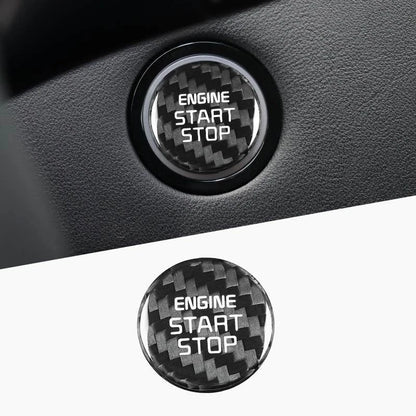 Carbon Fiber Engine Start Button Ignation Cover Trim for Kia Stinger 2018-2023