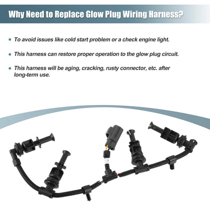 Glow Plug Wiring Harness Left Driver Side for Ford F-250 F-350 (2008-2010)