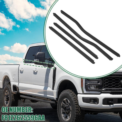 Window Weatherstrip Set for Ford F-250 (2013-2016) Rubber Black