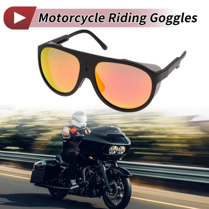 Motorcycle Riding Goggles Red Lens Black Frame Tri-acetel Cellulose PC