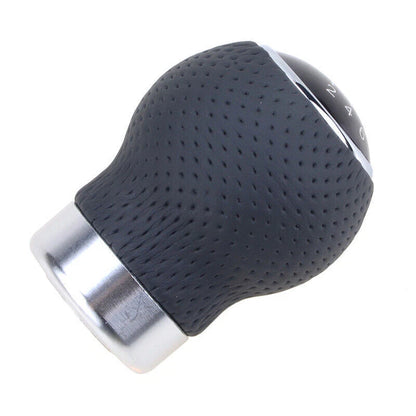 Leather 6 Speed Gear Shift Knob for Universal Cars - Black