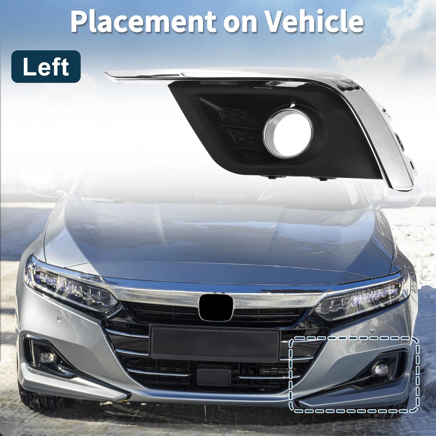 1 Pc / Car Front Left Fog Light Grill for Buick Envision (2016–2018)