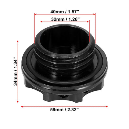 Black Aluminum Alloy Gas Oil Filler Plug Cover for Subaru