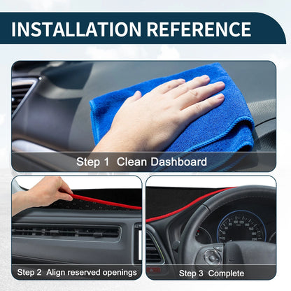 Dashboard Cover Mat for BMW 4 Series (2021) - Sun Protector Pad Black Red