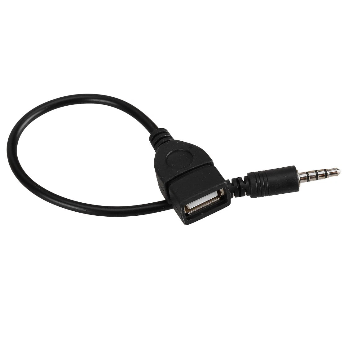 AUX Jack 3.5mm Male to USB 2.0 Type A Female OTG Converter Cable for Car
