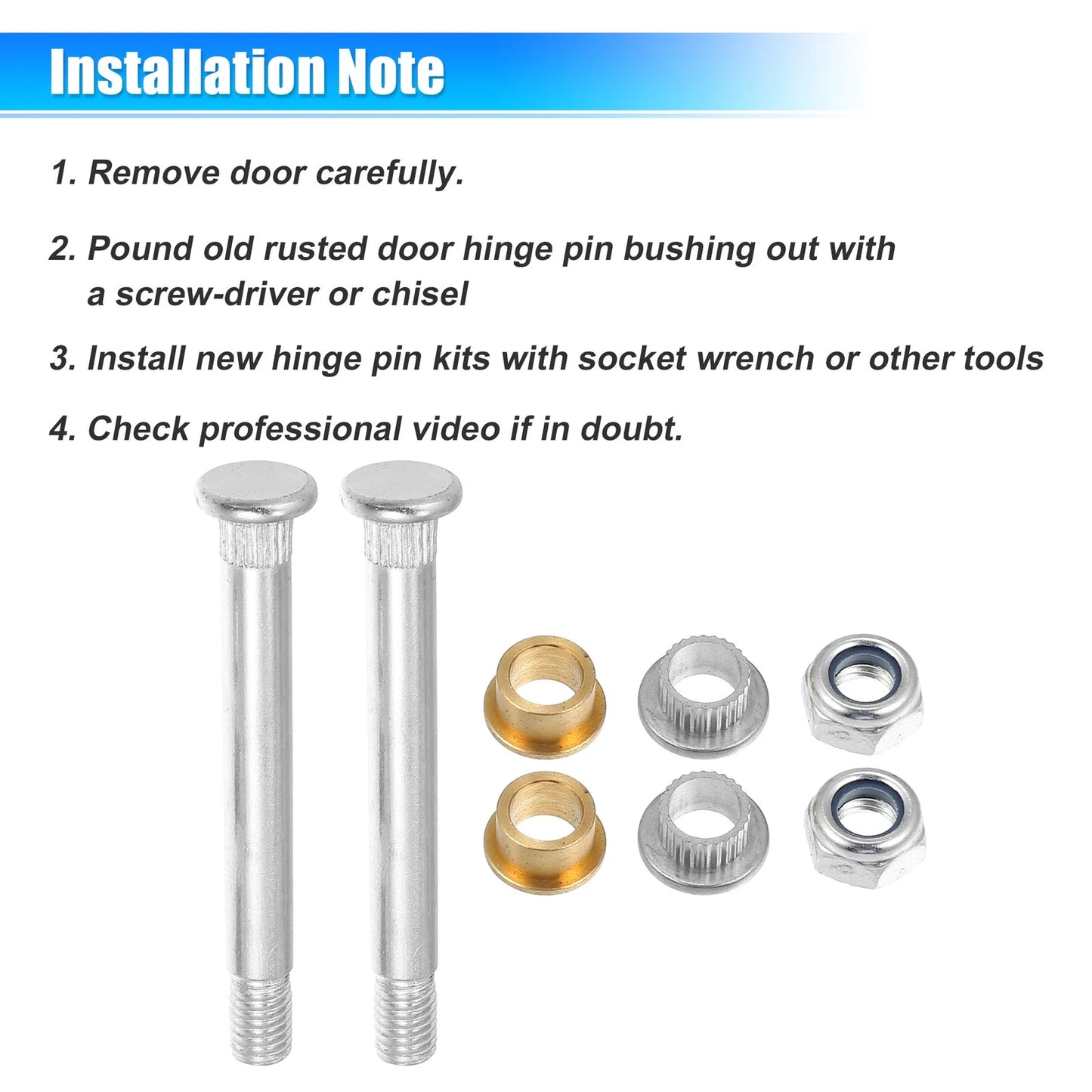 2 x Door Hinge Pin and Bushing Repair Kits for Ford Explorer, Mercury