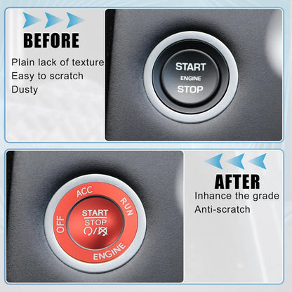 Engine Push Start Button Sticker Kit for Dodge Charger Challenger Durango Red