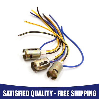 3 x LED Motorcycle Brake Stop Light Wire Socket Holder for Universal