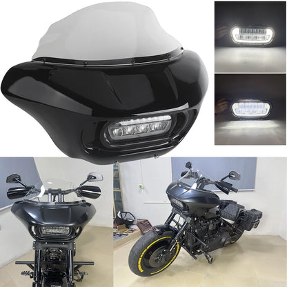 Headlight Fairing Windshield + LED Headlamp for Harley Softail FXFBS (2018-2023)