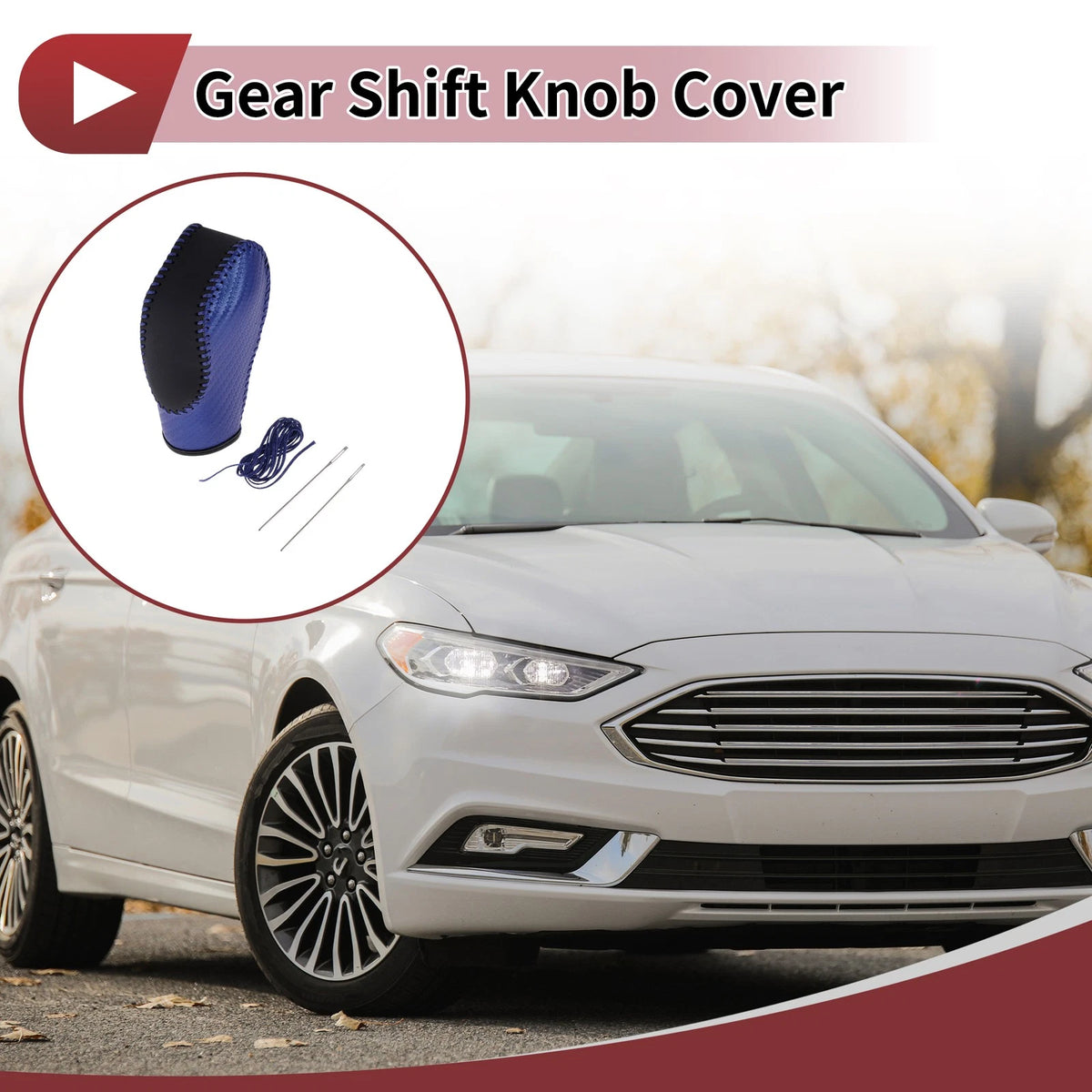 Blue Black Gear Shift Knob Cover for Ford Fusion (2013-2016)
