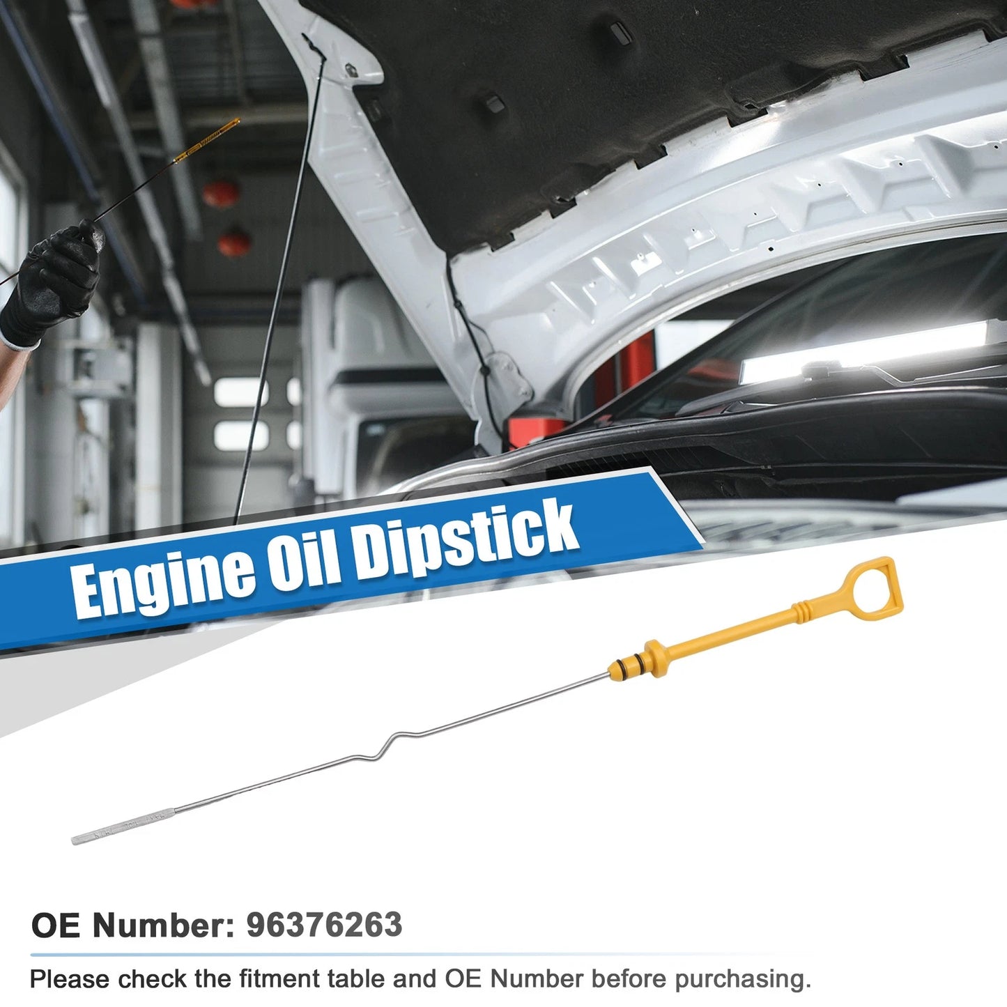 Engine Oil Level Indicator Dipstick for Chevrolet Aveo Yellow (2004 - 2008)