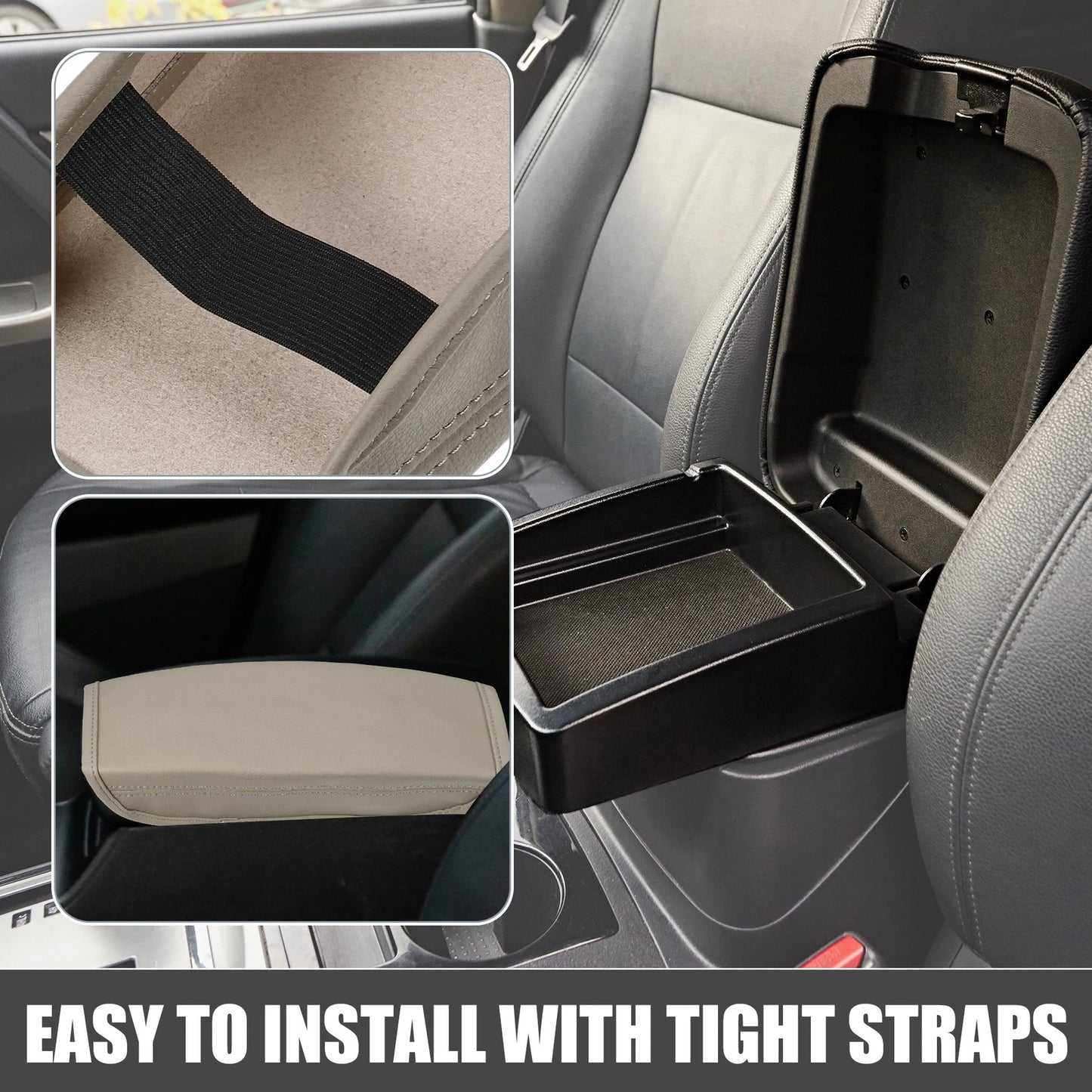 Car Center Console Cover Pad for Hyundai Tucson (2022-2023) Faux Leather Beige