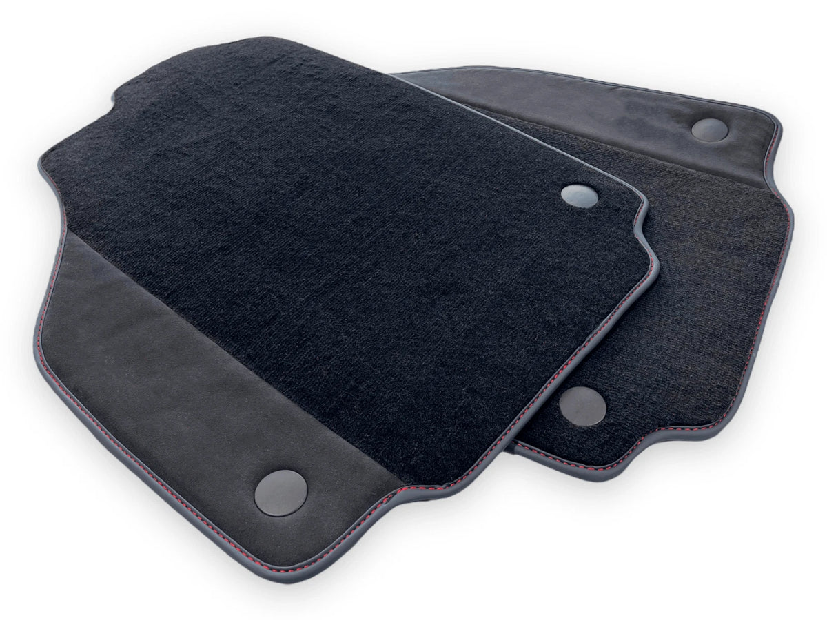 Floor Mats for Ferrari F8 Spider Black Alcantara Leather Tailored Carpets