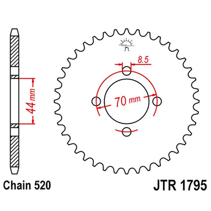 22-Tooth Rear Steel Sprocket for Kawasaki KFX80 (2003–2006)