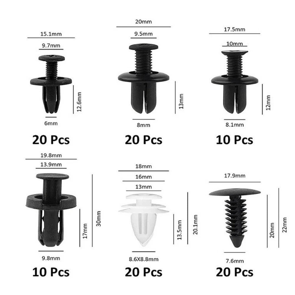 100Pcs Body Push Retainer Pins for Bumper Door Trim Panel Fasteners