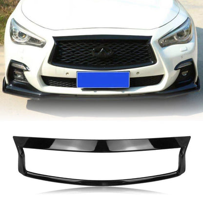 1x Black Front Grille Guard Trim Cover for Infiniti Q50 (2018-2024)