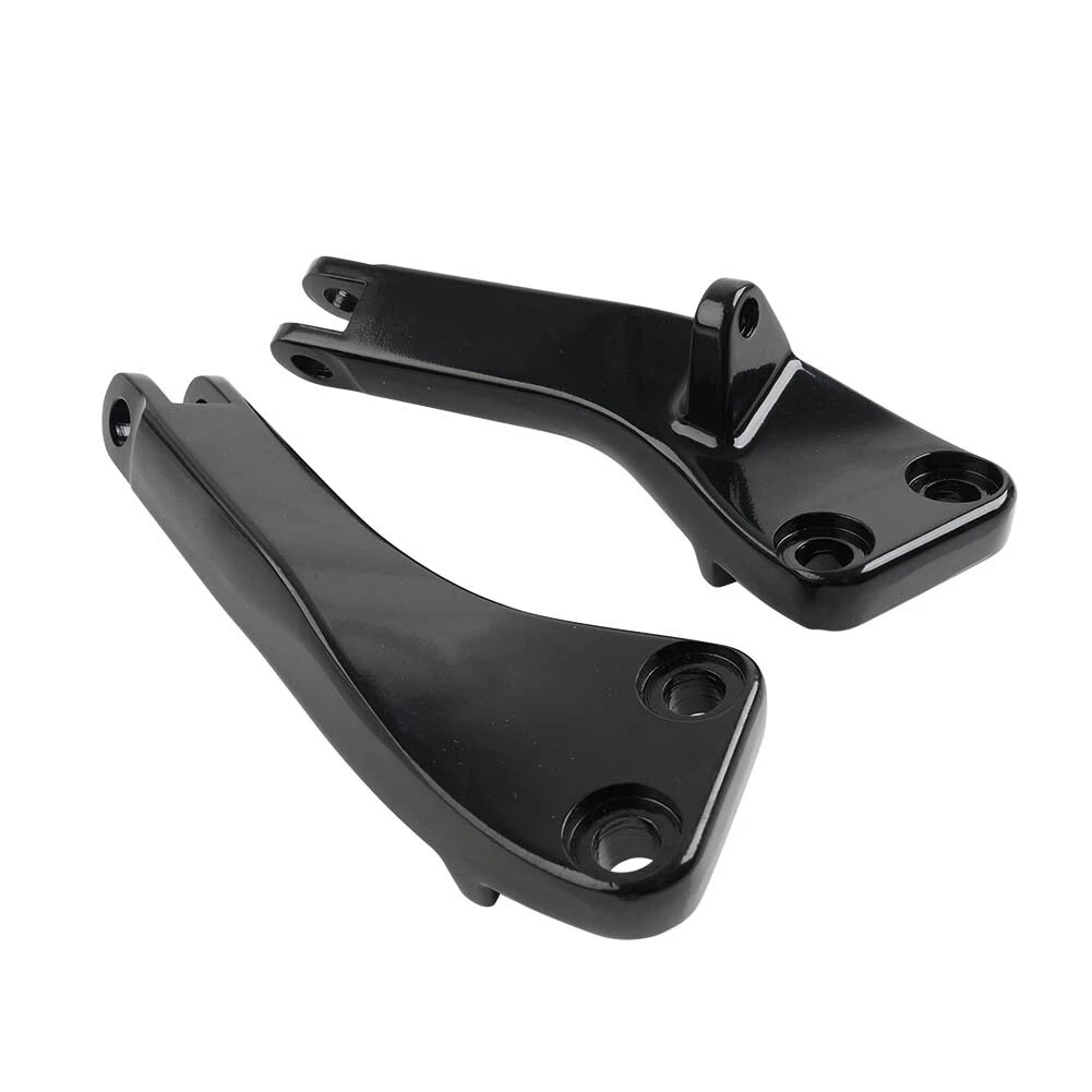 Black Passenger Foot Peg Mount Brackets for Harley Dyna FXDF FXDL FXDC FXDWG