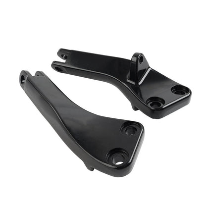 Black Passenger Foot Peg Mount Brackets for Harley Dyna FXDF FXDL FXDC FXDWG