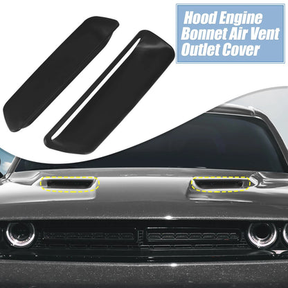 Pair Engine Hood Air Conditioner Outlet Cover Trim Black for Dodge Challenger