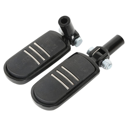 Black Passenger Footpegs Mounts for Harley Heritage Softail Fatboy (2000-2006)