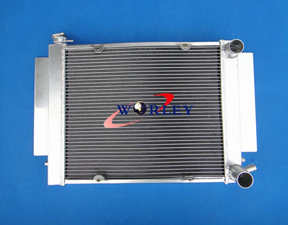 Aluminum Radiator & Shroud & Fan & Oil Cooler for Mazda RX2 RX3 RX4 RX5 RX7 (1970-1985)
