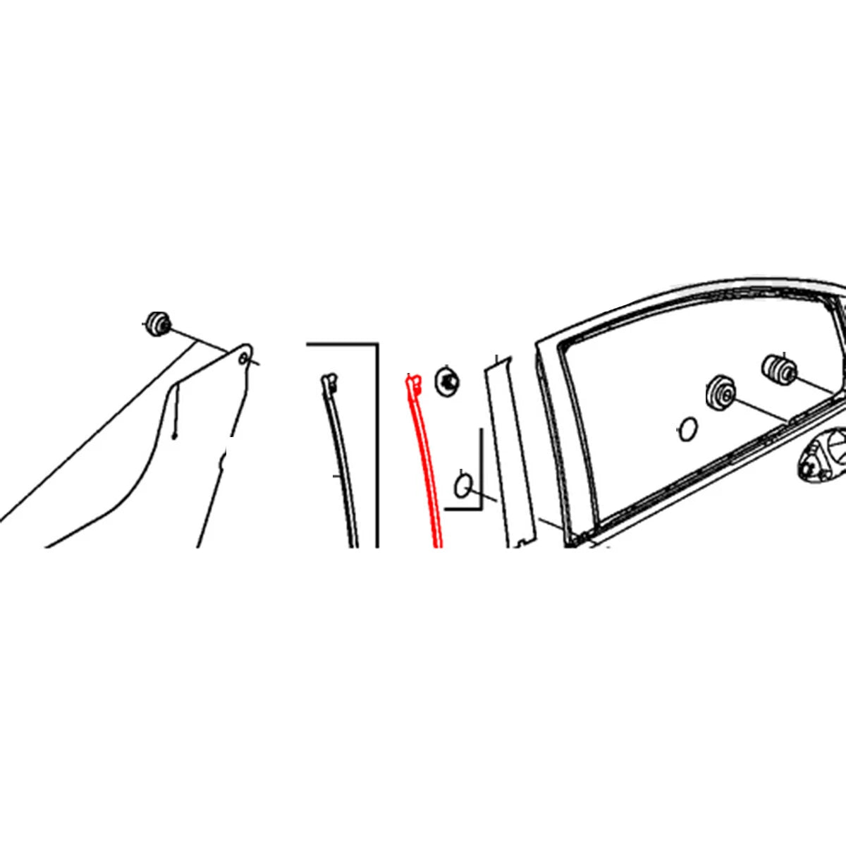 Rear Door Center Weatherstrip Seals for Honda City GM4-GM9 2014-2020