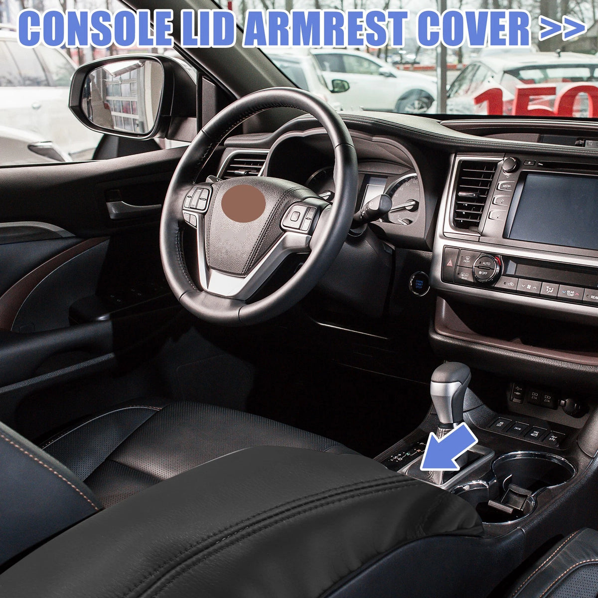 Car Center Console Armrest Lid Covers for Toyota Sienna (2021-2022) Black