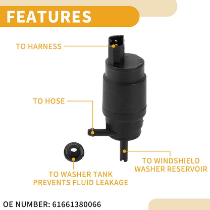 Windshield Washer Pump w/ Grommet for BMW Z3 (1996-2002)