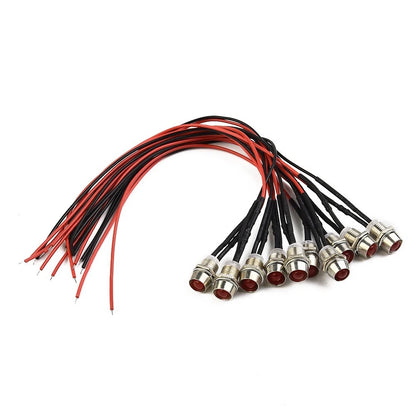 10pc 8mm LED Indicator Light Bulb Warn Light Lamp for DASH Panel Car Truck