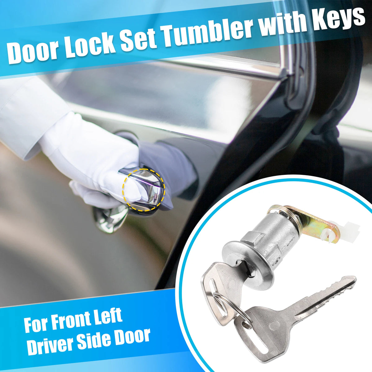 Door Lock Cylinder Set with Keys for Toyota Corolla (1970-1982)