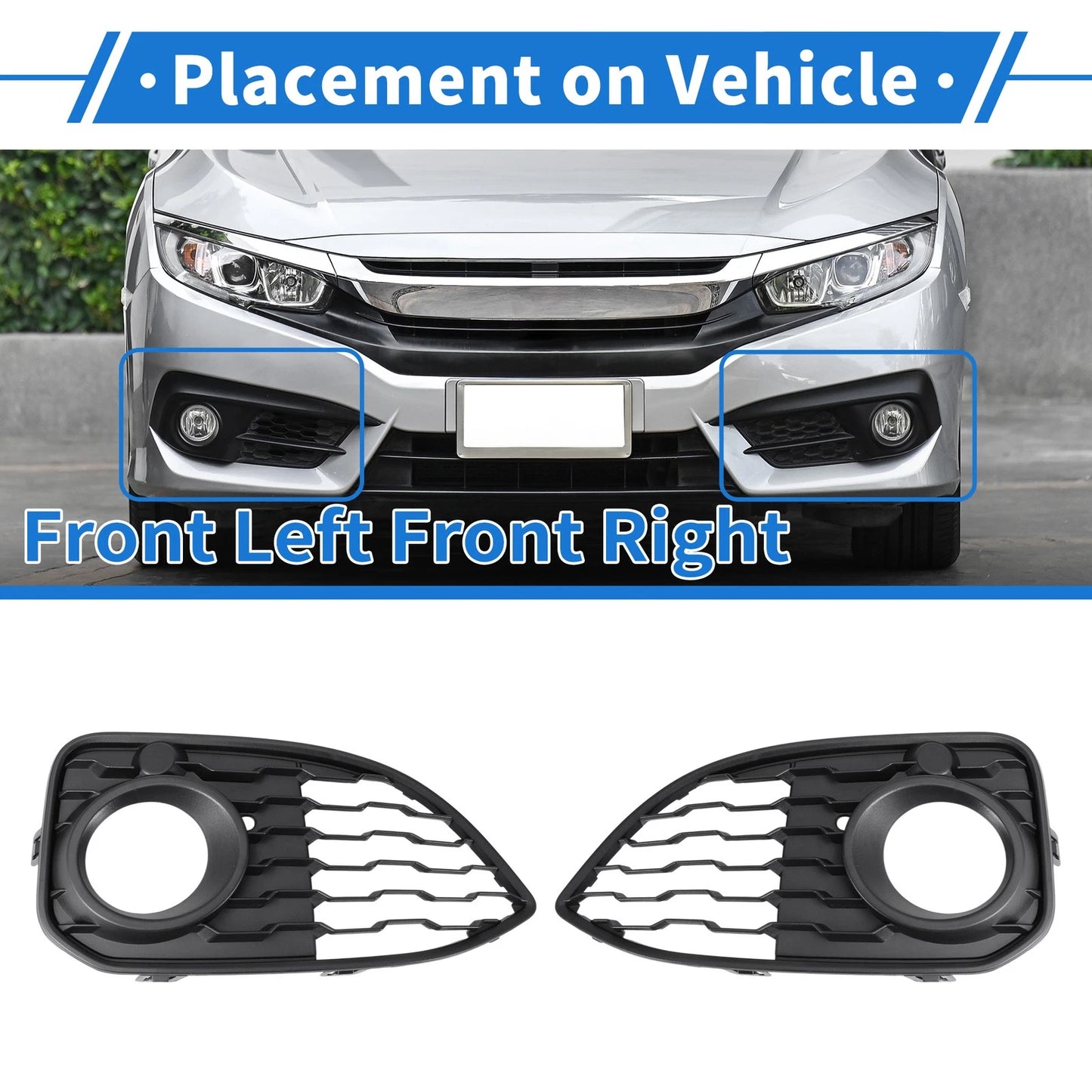 Fog Light Grills for BMW 1 Series F20 (2011-2019) - Front Left & Right Pair