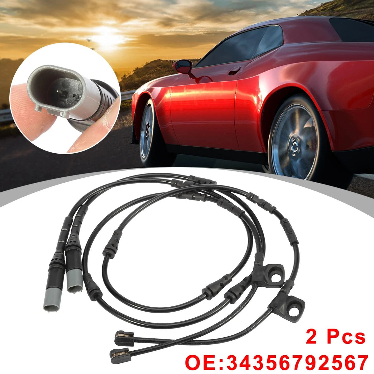 2 x Front Brake Pad Electronic Wear Sensors for BMW X5 (2011-2016)
