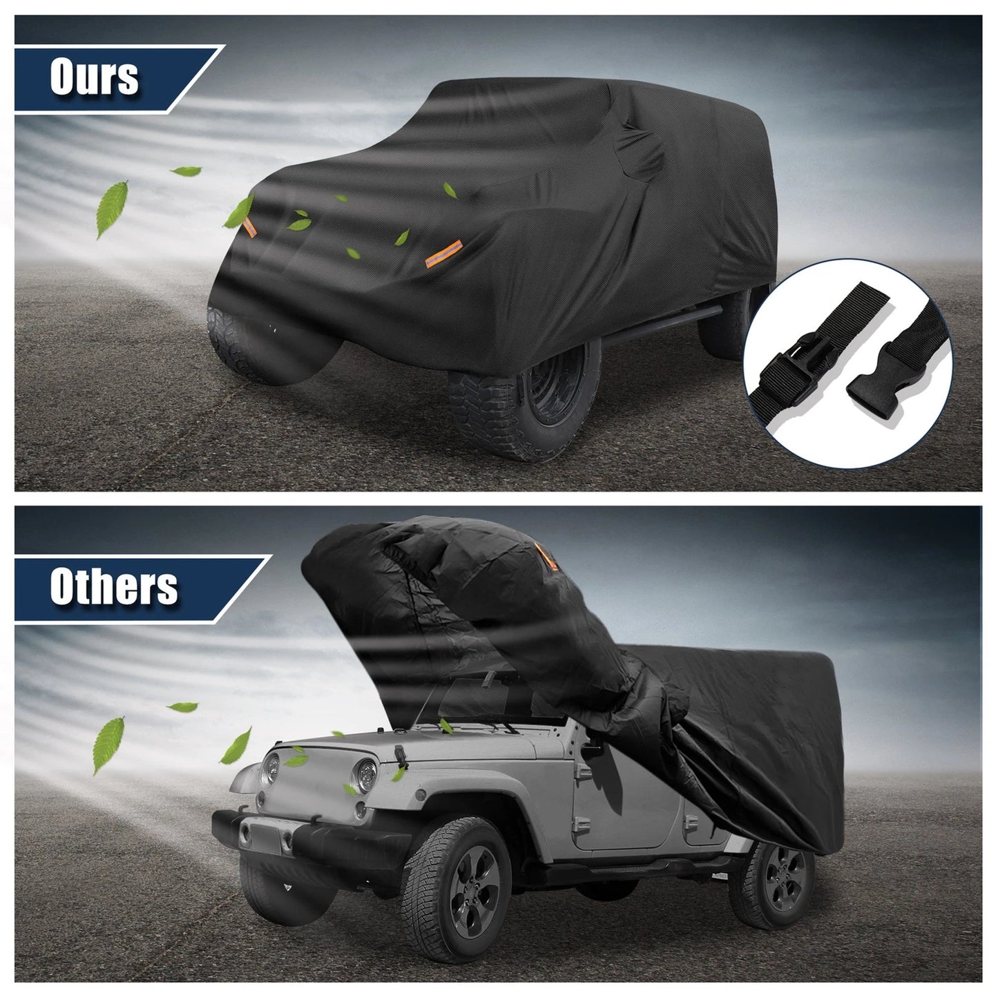 SUV Car Cover for Jeep Wrangler JK JL 4 Door 2007-2021 Waterproof UV Protection