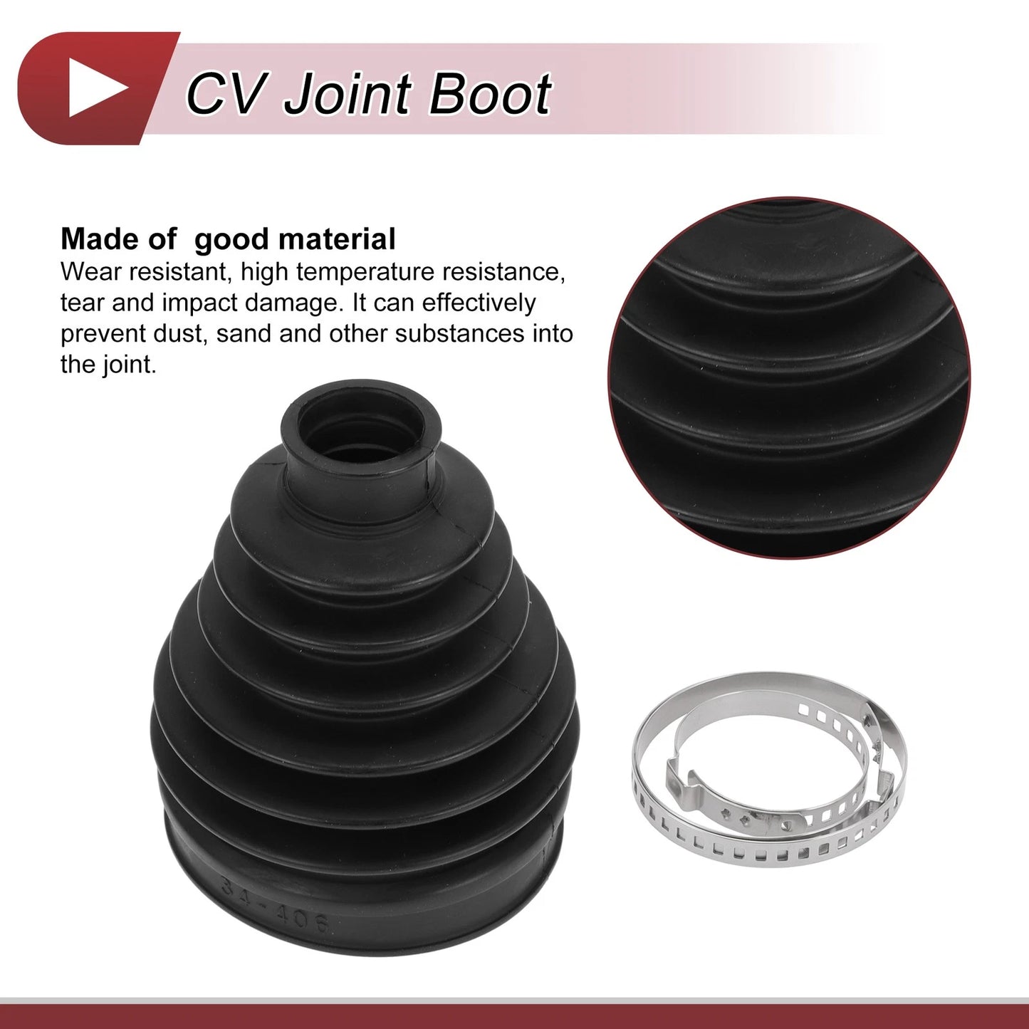 Inner CV Joint Boot Kit w/ Clamps for Mercedes-Benz GLK250 (2013-2015)