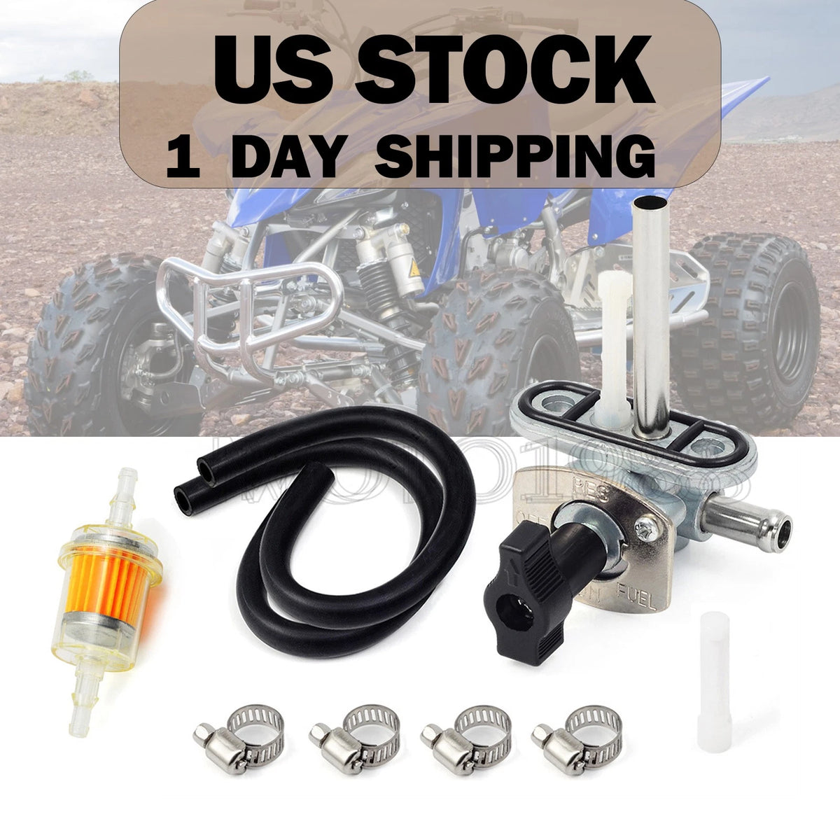 PETCOCK gas tank switch W/Fuel Filter lines for Yamaha YFZ450 (2004–2013)