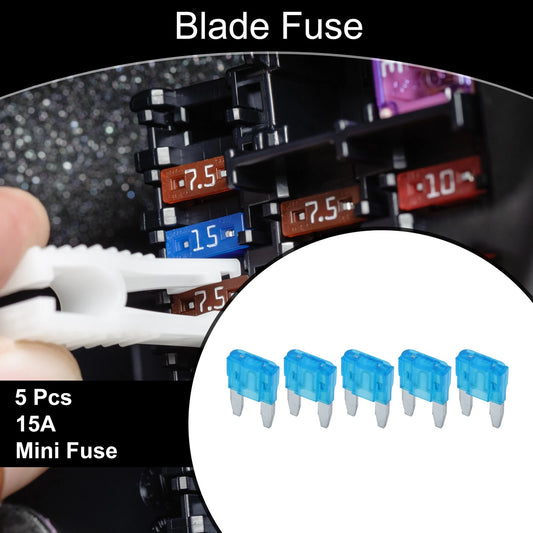 Mini Fuse 15A Blade Fuse 5 Pcs for Car Boat Truck RV Motorcycle