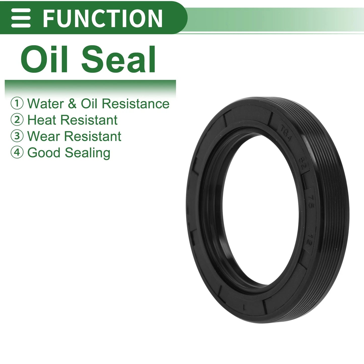 Oil Seal Rotary Shaft Seal NBR Rubber 52x75x12mm High Pressure Black for Make