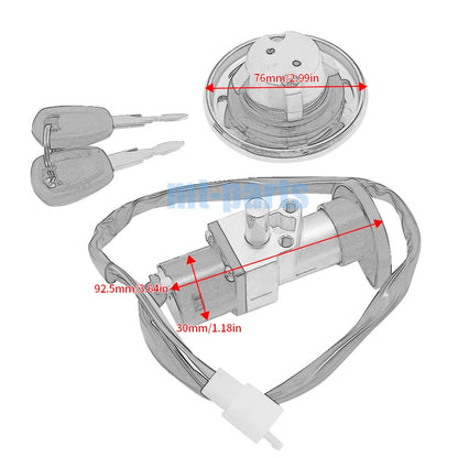 Ignition Switch Key Fuel Cap Lock Set for Harley-Davidson XG500 (15-20)