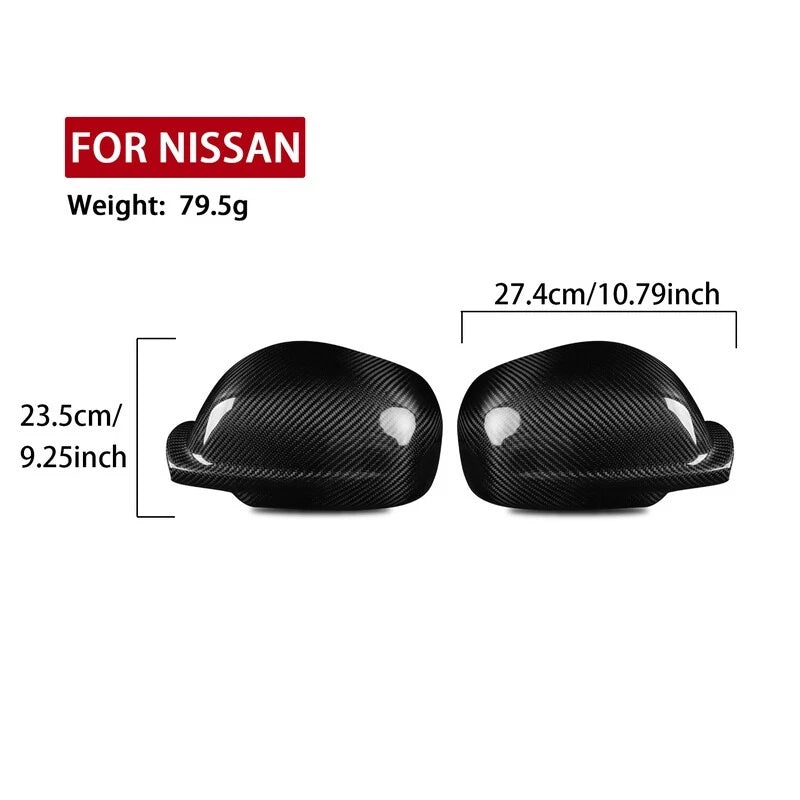 Carbon Fiber Adhesive Mirror Shell Cover For Nissan Skyline R34 GTR GTT 1998-04
