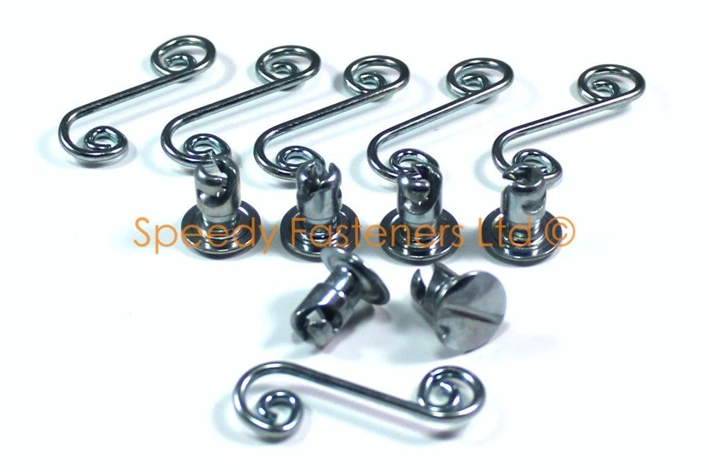 6x Dzus Fasteners D4 AJ5 40 Motorcycle Quick Release Quarter Turn Slotted