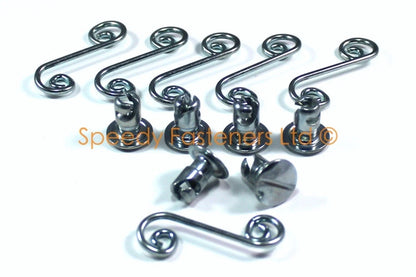 6x Dzus Fasteners D4 AJ5 40 Motorcycle Quick Release Quarter Turn Slotted