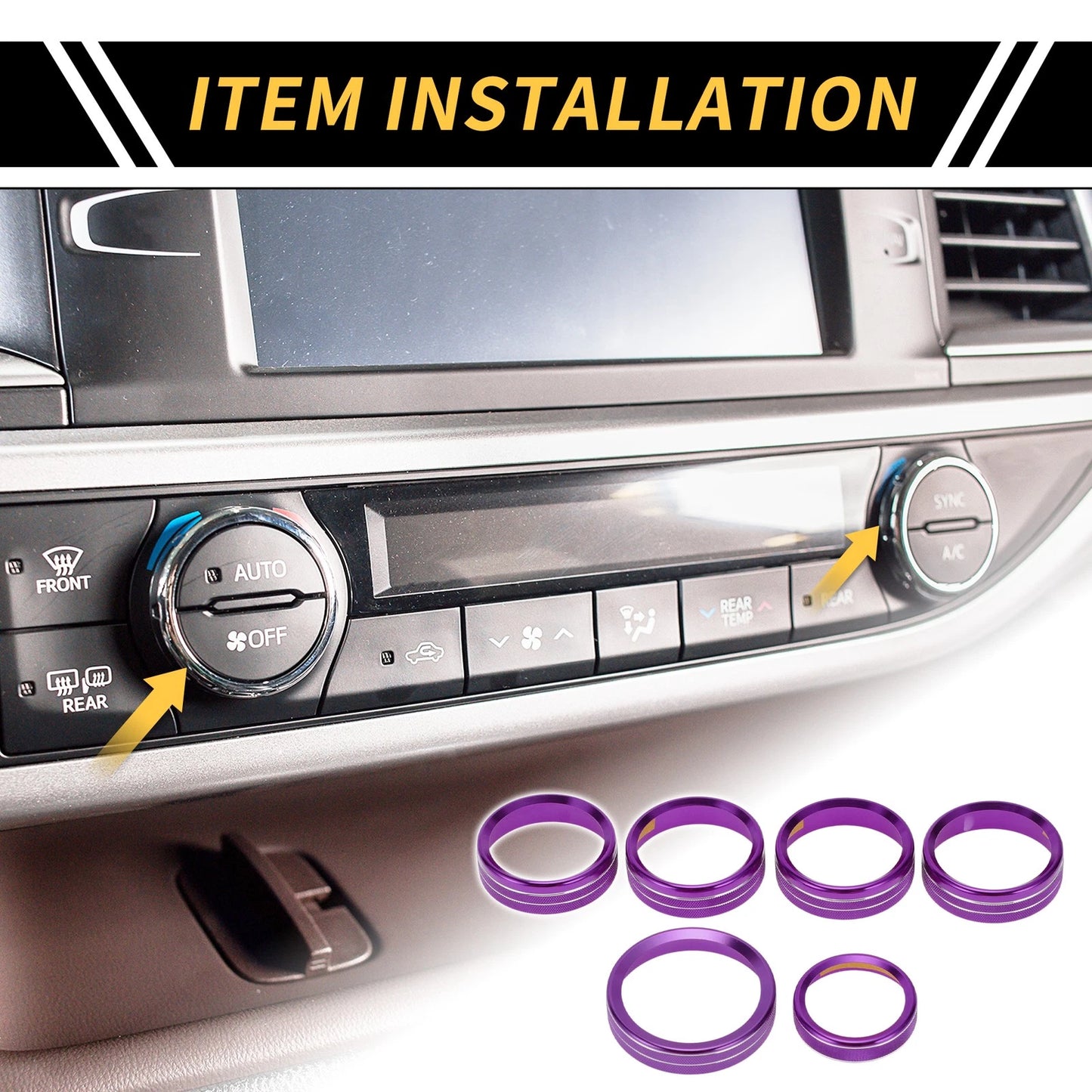 Air Conditioning Button Cover Trim for Ford F-150 XLT (2016-2019) Purple