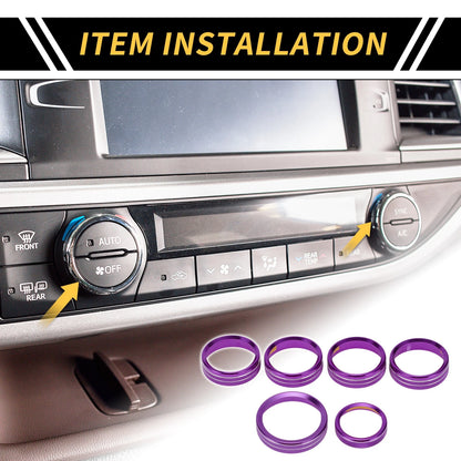 Air Conditioning Button Cover Trim for Ford F-150 XLT (2016-2019) Purple