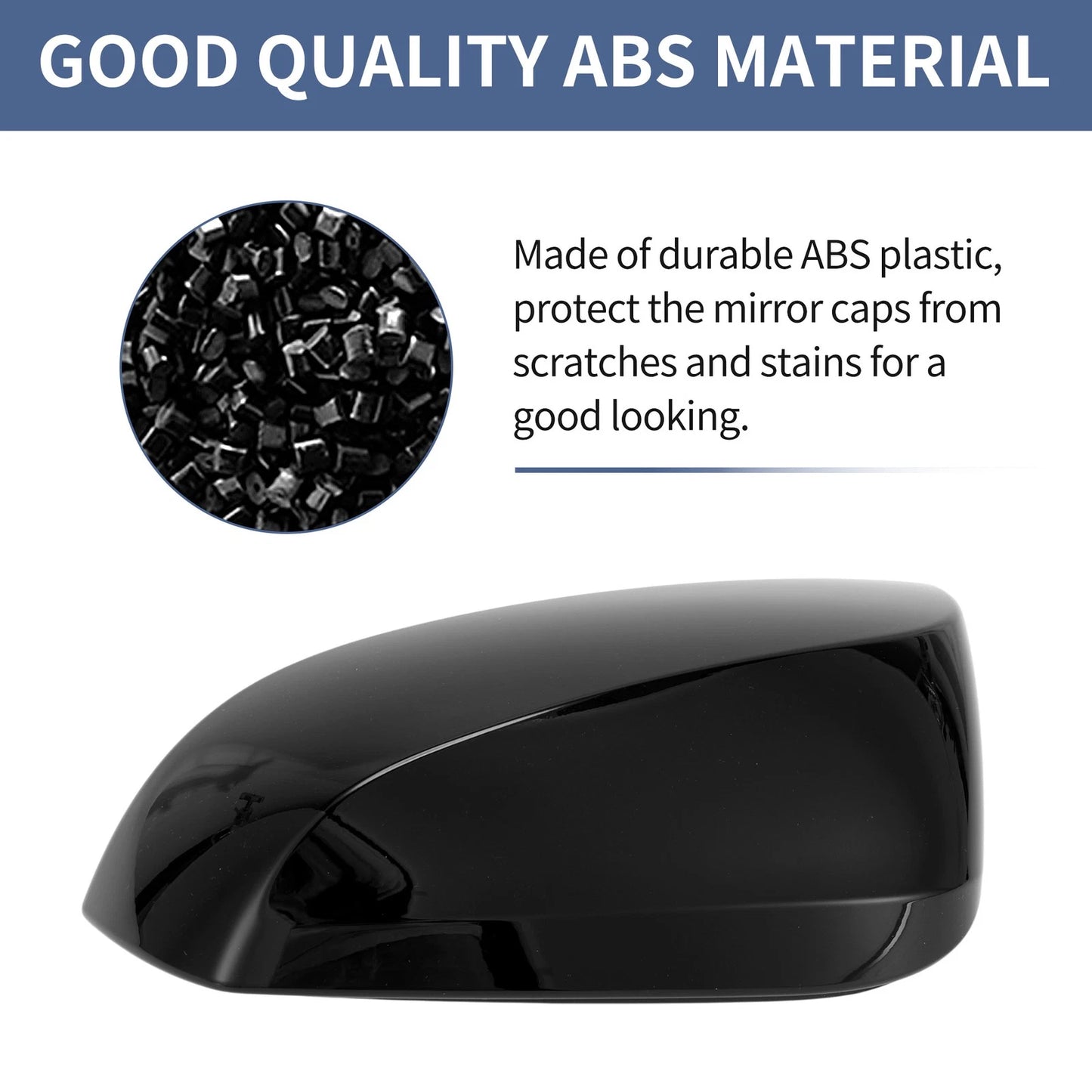 Gloss Black Left Passenger Side Mirror Cover for Toyota RAV4 (2019-2023)