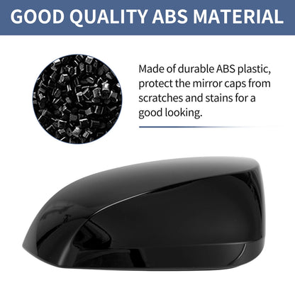 Gloss Black Left Passenger Side Mirror Cover for Toyota RAV4 (2019-2023)