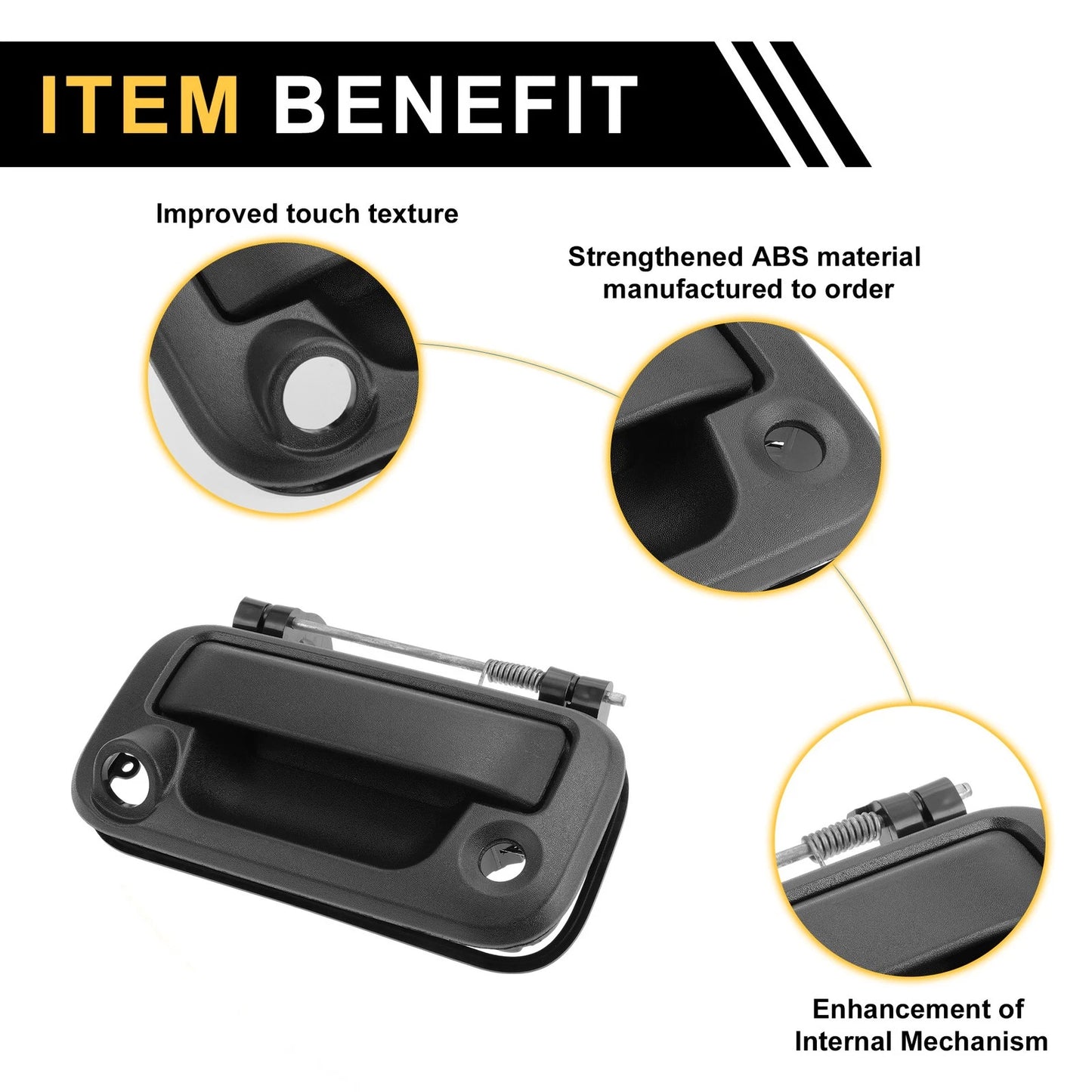 Liftgate Latch Tailgate Handle for Ford F-250 Super Duty (2008-2016) Black