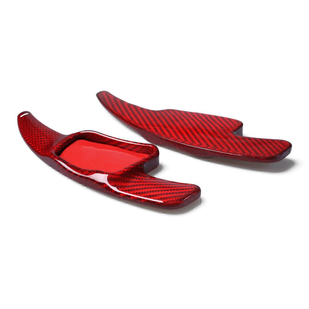 Steering Wheel Shift Paddle Extensions  Red Carbon Fiber for Audi A3 A4 Q7 TTS