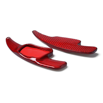Steering Wheel Shift Paddle Extensions  Red Carbon Fiber for Audi A3 A4 Q7 TTS