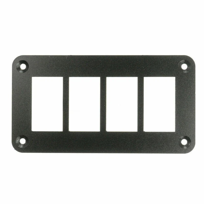 4-Gang Boat Switch Panel Aluminum Alloy Holder Dash Board LED Rocker Switch